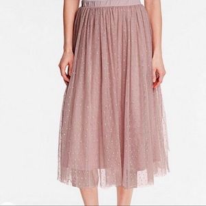 Tulle Midi Skirt Swiss Dot Pink Rose M